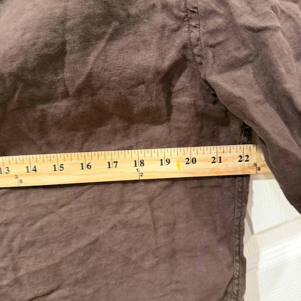 Zara Man 100% Linen Short Sleeve Button Down Shirt Brown Medium 5679/876/904/M
